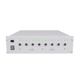 Front view of LCT-5V12A-8CH battery analyzer with 8 channels in a modular design