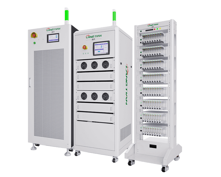 Langtian battery testing equipment banner showing battery capacity tester